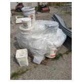 Pallet of grout and concrete color