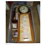 Rolling tote w/lid full of home furnishings.