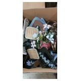 Group of decorative items and wood sign