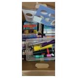 Box with vhs tapes and flashlights