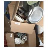 Two boxes of cooking and baking Ware