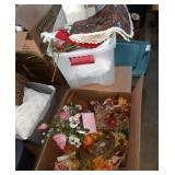 Large box and a large clear tote with lid full of