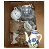 Large box of blue and white teapot