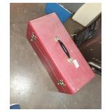 Red metal tool box