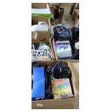 Group of misc household and steel toe boots