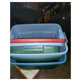 4 totes with lids