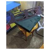 Small table, chess set, corner shelf