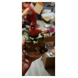 Ceramic cardinal trinket holder approx 6 inches