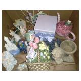 Box of knick knacks and mother plaque