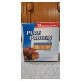 Box of PURE PROTEIN BARS. CHOCOLATE SALTED