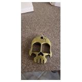 Decorative BRASS KNUCKLES WITH TWO FINGER SKULL