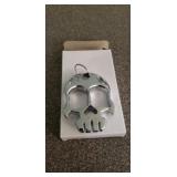 Decorative BRASS KNUCKLES WITH TWO FINGER SKULL