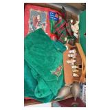 Box of Christmas.  Nativity, tins, towels