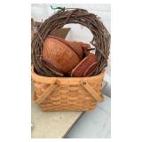 Lot of baskets including large 2 handle, duck