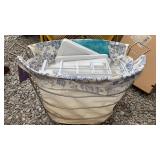 Laundry basket on wheels, 12 shoe box totes with