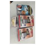 Camcorder batteries, hearing amplifier, and hook