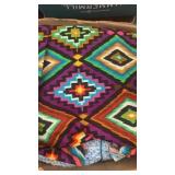 Box of fabric and started crochet projects and