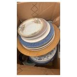 Box of plates and bowls.