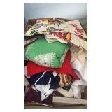 Box with aprons, material, dish towels and more!