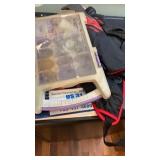 Fishing lot.  Small tackle box with contents,