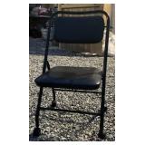 2 padded folding chairs with wheels