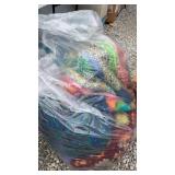 Large bag of started crochet projects, and yarn.