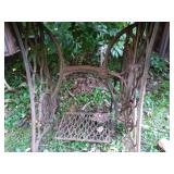 Treadle sewing machine base, the machine and wood