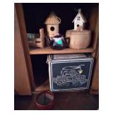 Punch bowl and contents of cabinet