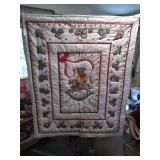Hand made rocking horse and bear baby quilt