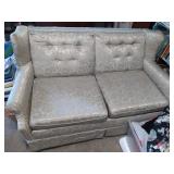 2 cushion mid century  green sofa