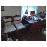 Drop leaf table & 4 rose back chairs