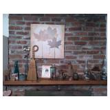 Everything  on mantle  including picture