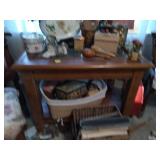 Glass top end table only contents  not included