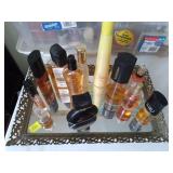 Mirrored tray with Assorted  perfume
