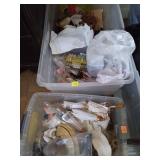 2 plastic totes of Assorted craft items