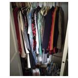 Lot of Assorted clothing and hangers