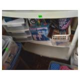 Plastic shelf  and contents