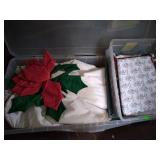 Tree skirt and small tote of fabric