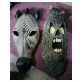 2 wooden carved mask