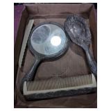 Mirror brush vanity set