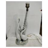 LLADRO lamp 17 in tall  ,(has glue spot) LLADRO lamp 17 in tall  ,(has glue spot)