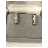 Sterling earrings clear Stone pierced Mark 925 Sterling earrings clear Stone pierced Mark 925