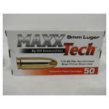 MAXX Tech 9mm Luger 115 GR FMJ 50 rounds MAXX Tech 9mm Luger 115 GR FMJ 50 rounds