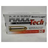 MAXX Tech 9mm Luger 115 GR FMJ 50 rounds MAXX Tech 9mm Luger 115 GR FMJ 50 rounds