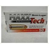 MAXX Tech 9mm Luger 115 GR FMJ 50 rounds MAXX Tech 9mm Luger 115 GR FMJ 50 rounds