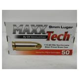 MAXX Tech 9mm Luger 115 GR FMJ 50 rounds MAXX Tech 9mm Luger 115 GR FMJ 50 rounds