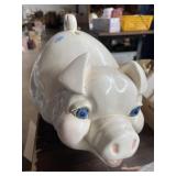 18x12x10 Ceramic piggy bank full of coins, heavy 18x12x10 Ceramic piggy bank full of coins, heavy