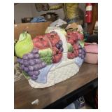 Three piece fruit basket cookie jars 14x11 Three piece fruit basket cookie jars 14x11