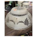 Glass light cover fruit etched design 11-in Glass light cover fruit etched design 11-in