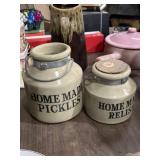 Pickle and relish crock jars Moira Pottery one Pickle and relish crock jars Moira Pottery one